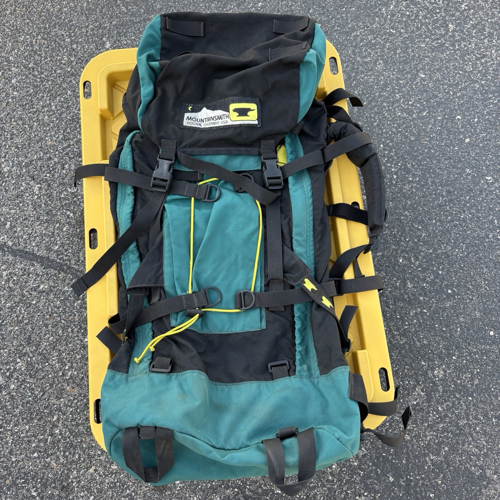 Vtg Mountainsmith Backpacking Pack Black Teal Heritage Internal Aluminum Frame