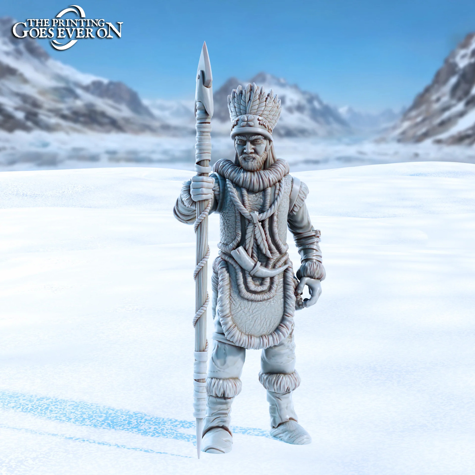 Frostkin Chieftan - 28-120mm Tales of the Glacial - Resin Tabletop Miniature