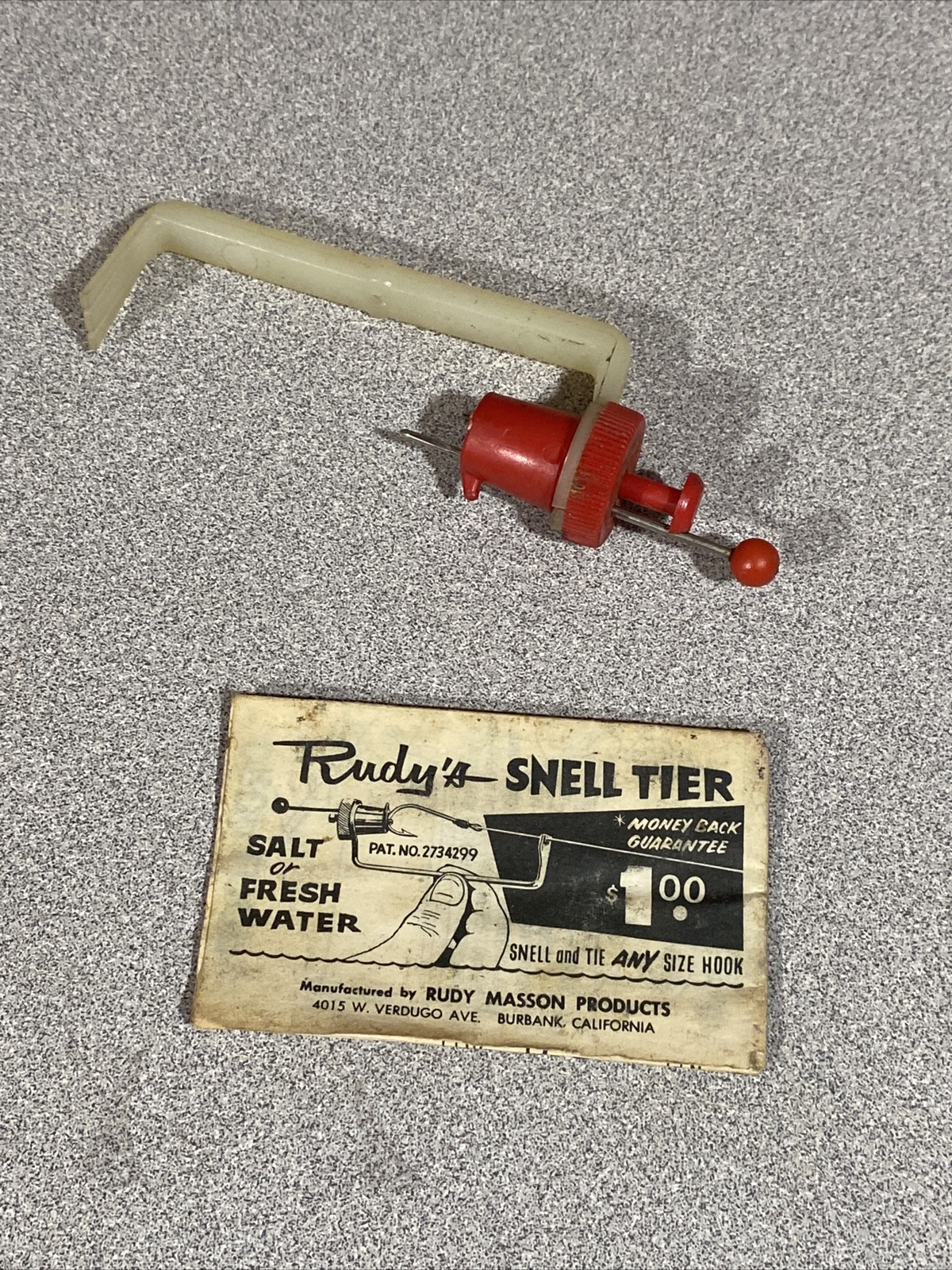 Vintage Rudy's Snell Tyer Spelled Different TIER With Red Ball!
