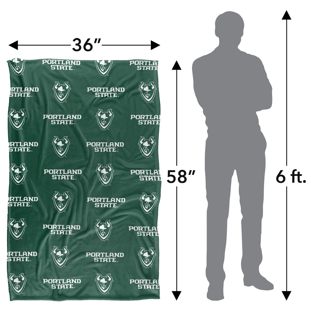 Portland State University Logo Pattern Silky Touch Super Soft Throw Blanket