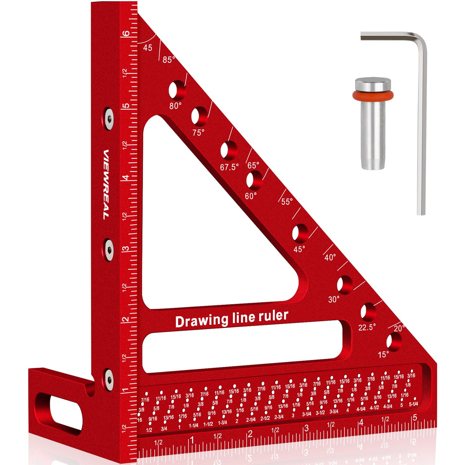 Quick-Set 3D Measuring Square - Multi-Angle CarpenterS Tool with Angle Pin
