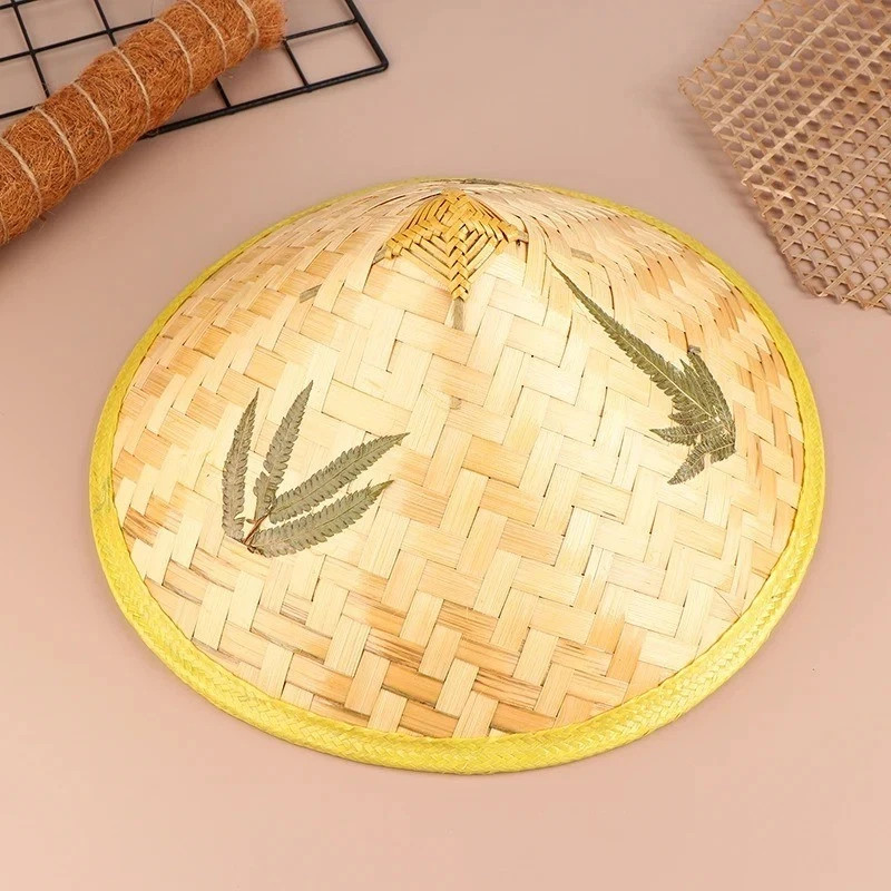 Chinese Oriental Coolie Straw-bamboo Sun Hat Farmer Rice Hat Fishing Sunshade