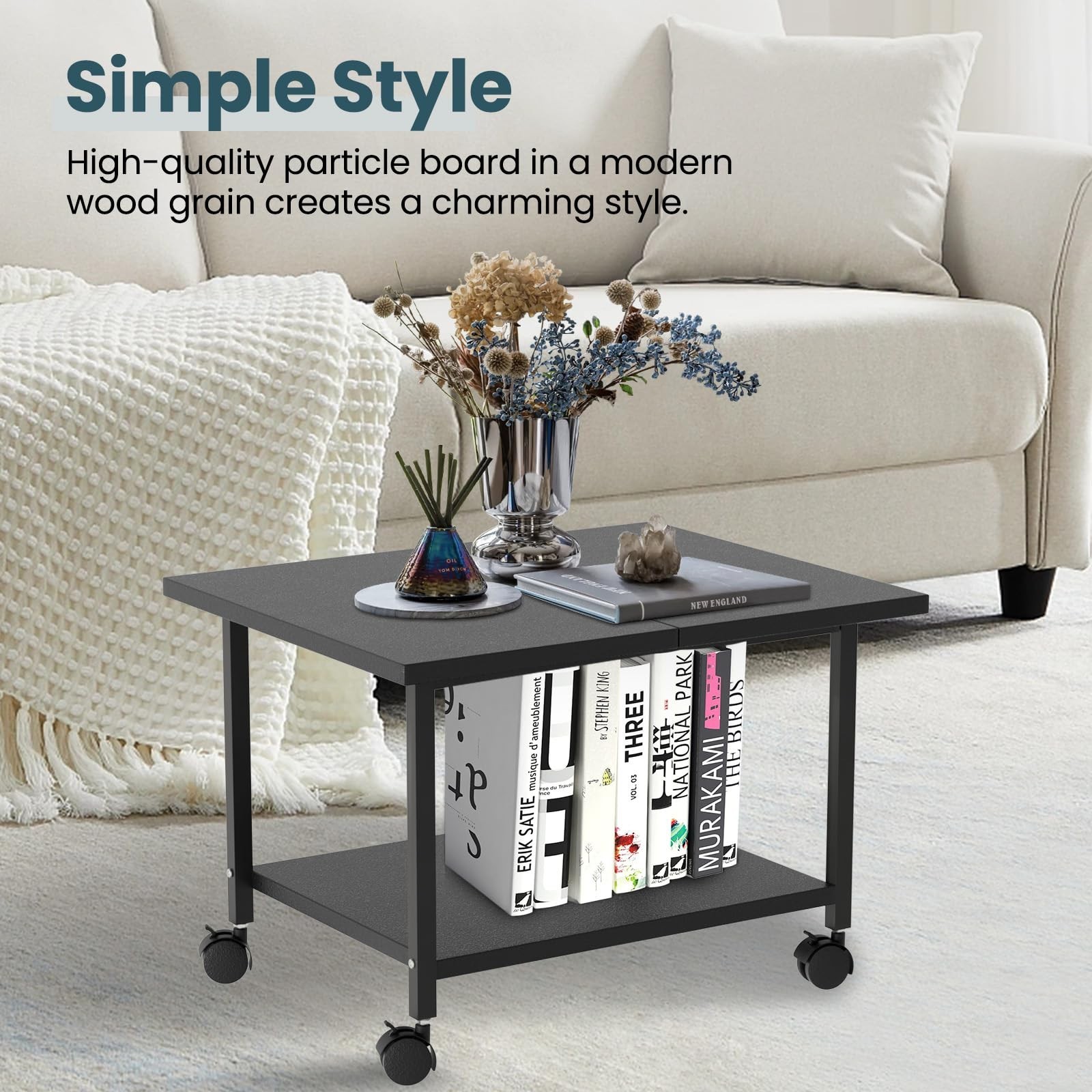 SwaaVee Printer Stand with Storage Under Desk Shelf, Desktop Printer Stand Or...