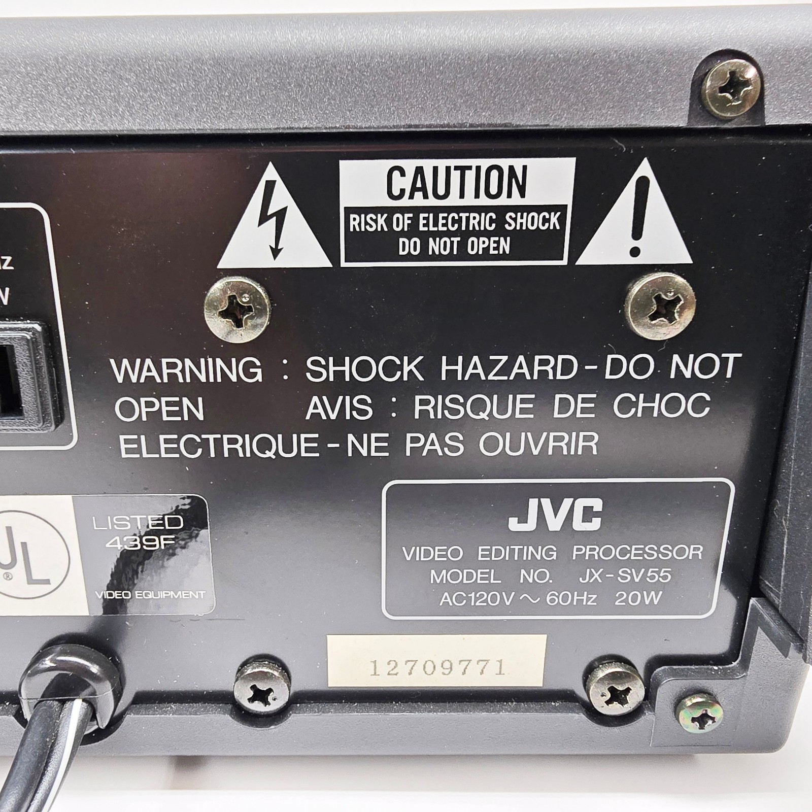 JVC JX-SV55 Video Editing Processor w/ Manual Works