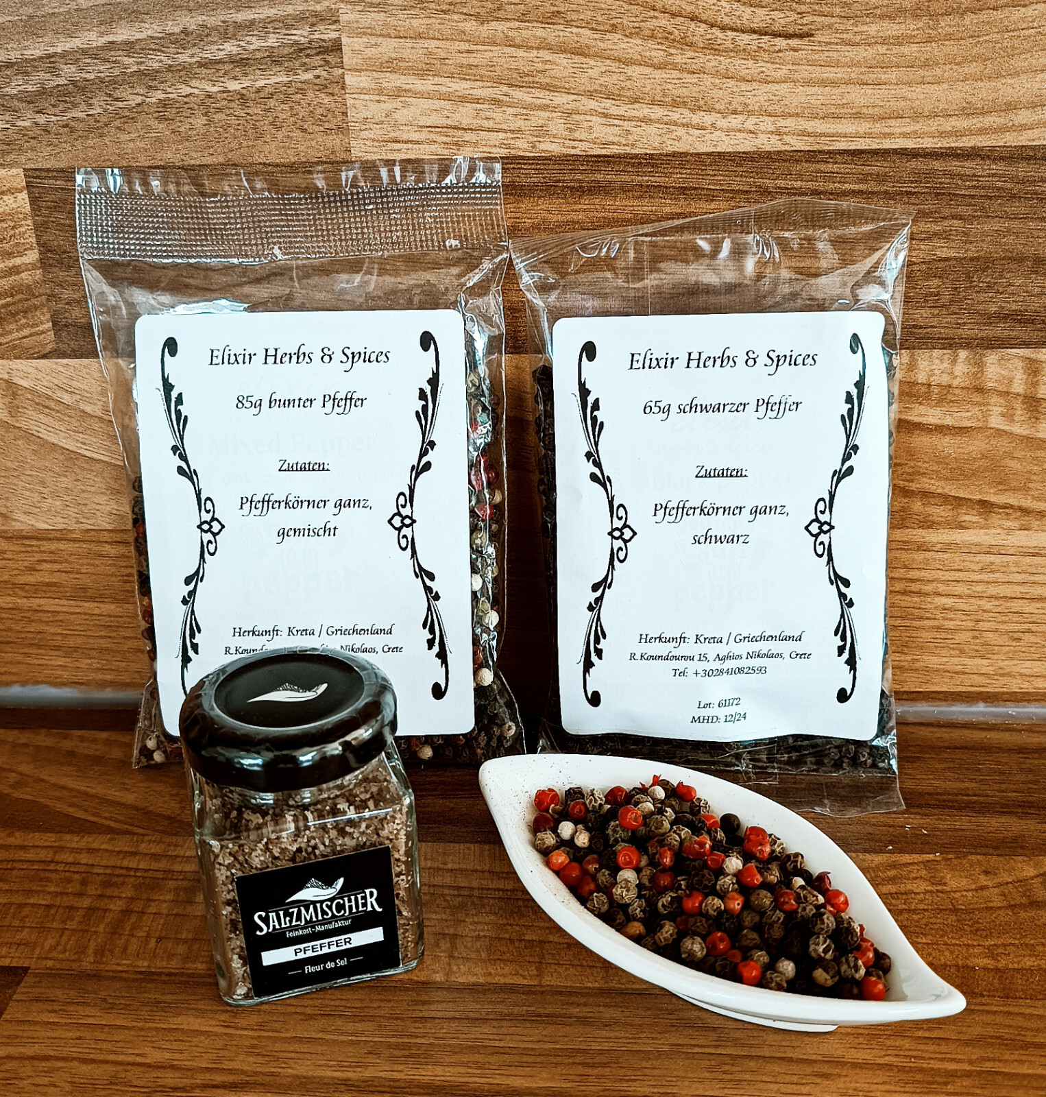 Culinary Gift Set Colorful And Black Pepper & Pepper Salt Elixir #93