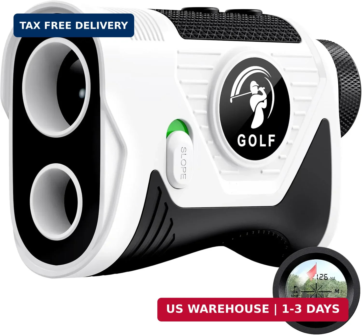 Golf Rangefinder with Slope Switch, 1200 Yards Laser Range Finder for Golf, Flag