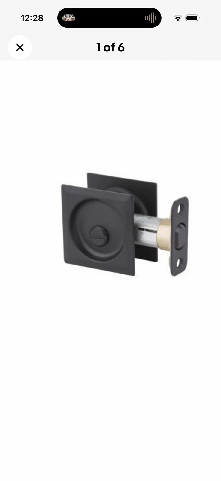 Kwikset 335 514 SQT Square Privacy Bed/Bath Pocket Door Lock, Black