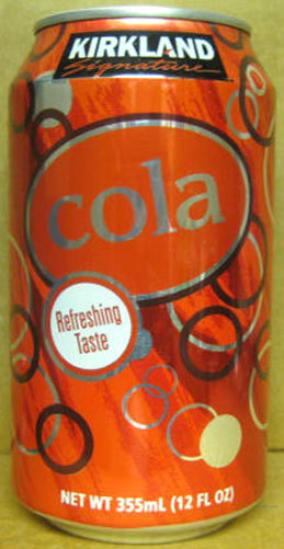 KIRKLAND SIGNATURE COLA empty Soda CAN, Costco Wholesale, Seattle, WASHINGTON 1+