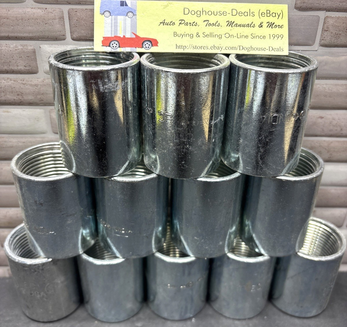 12- Rigid 1” Conduit Couplings, Threaded, Steel, Open Box