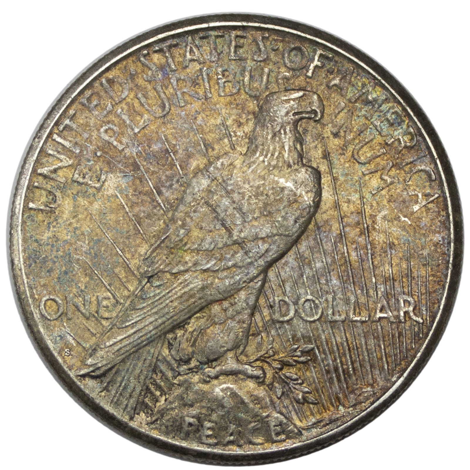 1924 -S Silver Peace Dollar, Nice BU UNC - Toned (AP 8032)