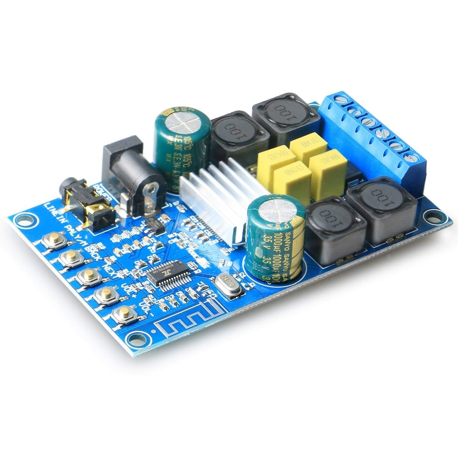 Compact 50W+50W Bluetooth Audio Amplifier Board with Easy Setup and Controls