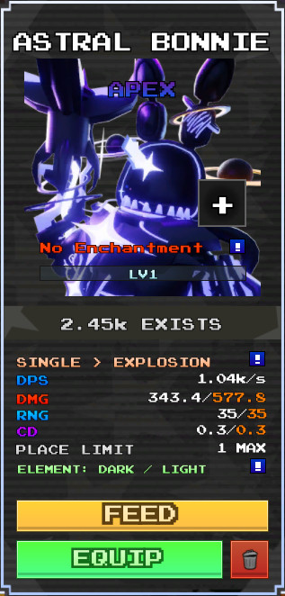 Astral Bonnie | Five Nights Tower Defense 2 | FNTD 2