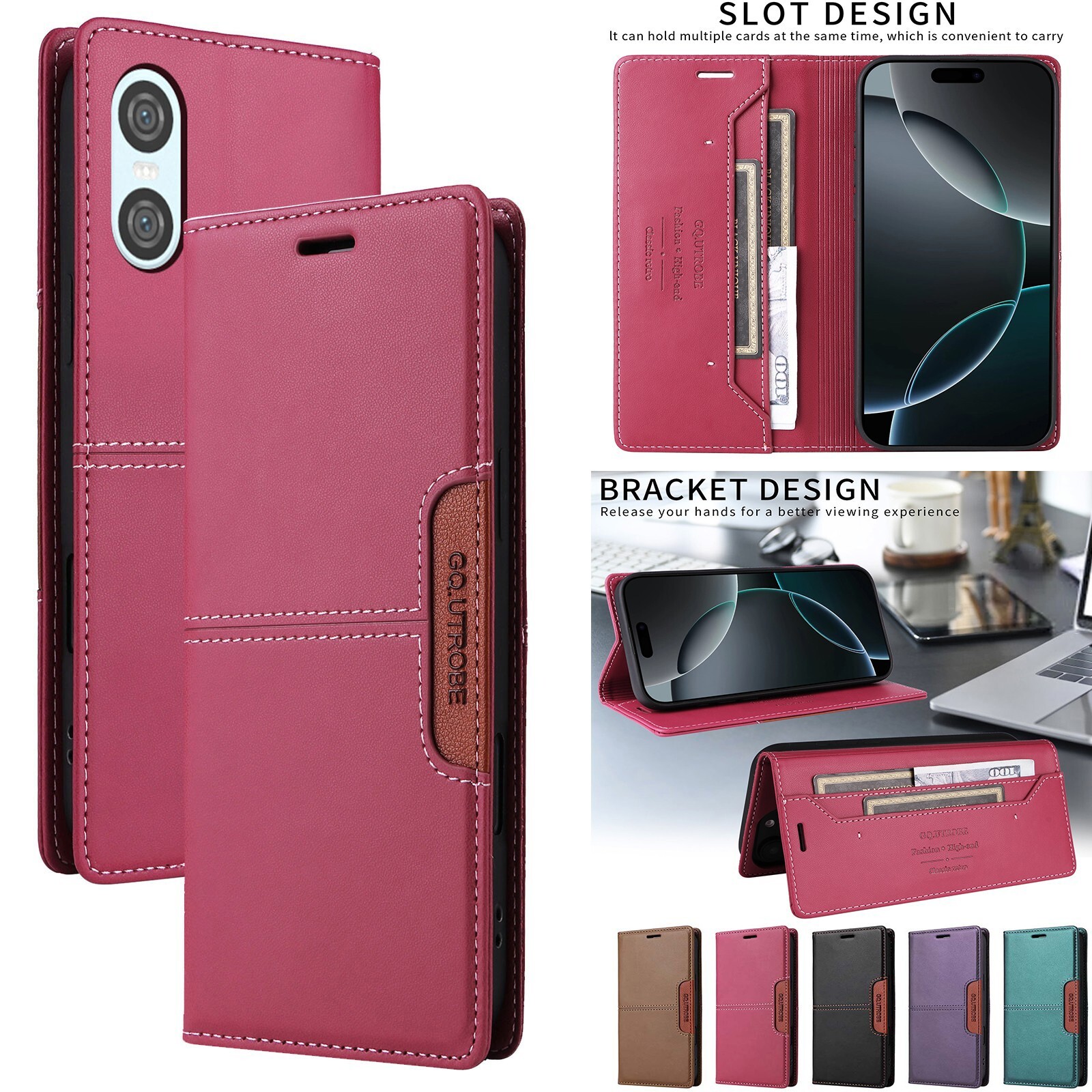 Magnetic Flip Leather Wallet Cover Case For Sony Xperia 1 5 10 II III IV VI V