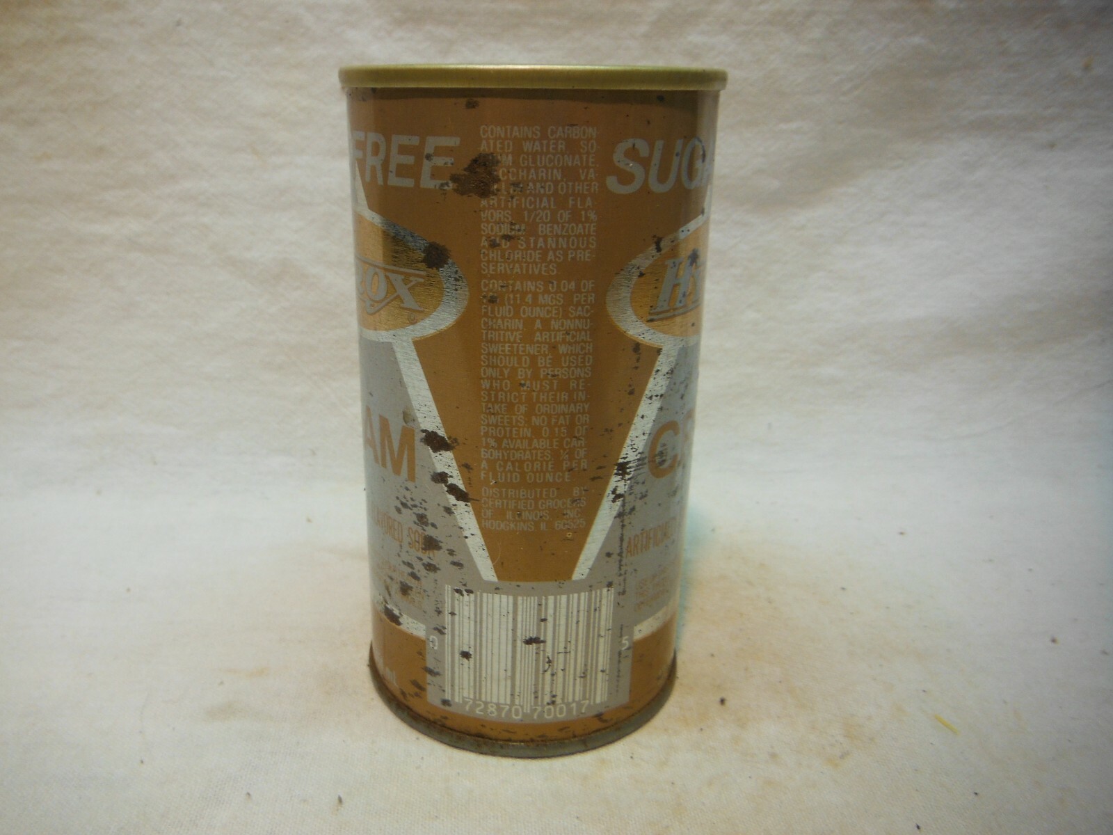 HYDOX SUGAR FREE CREAM SODA CAN~HODGKINS,IL.~#43