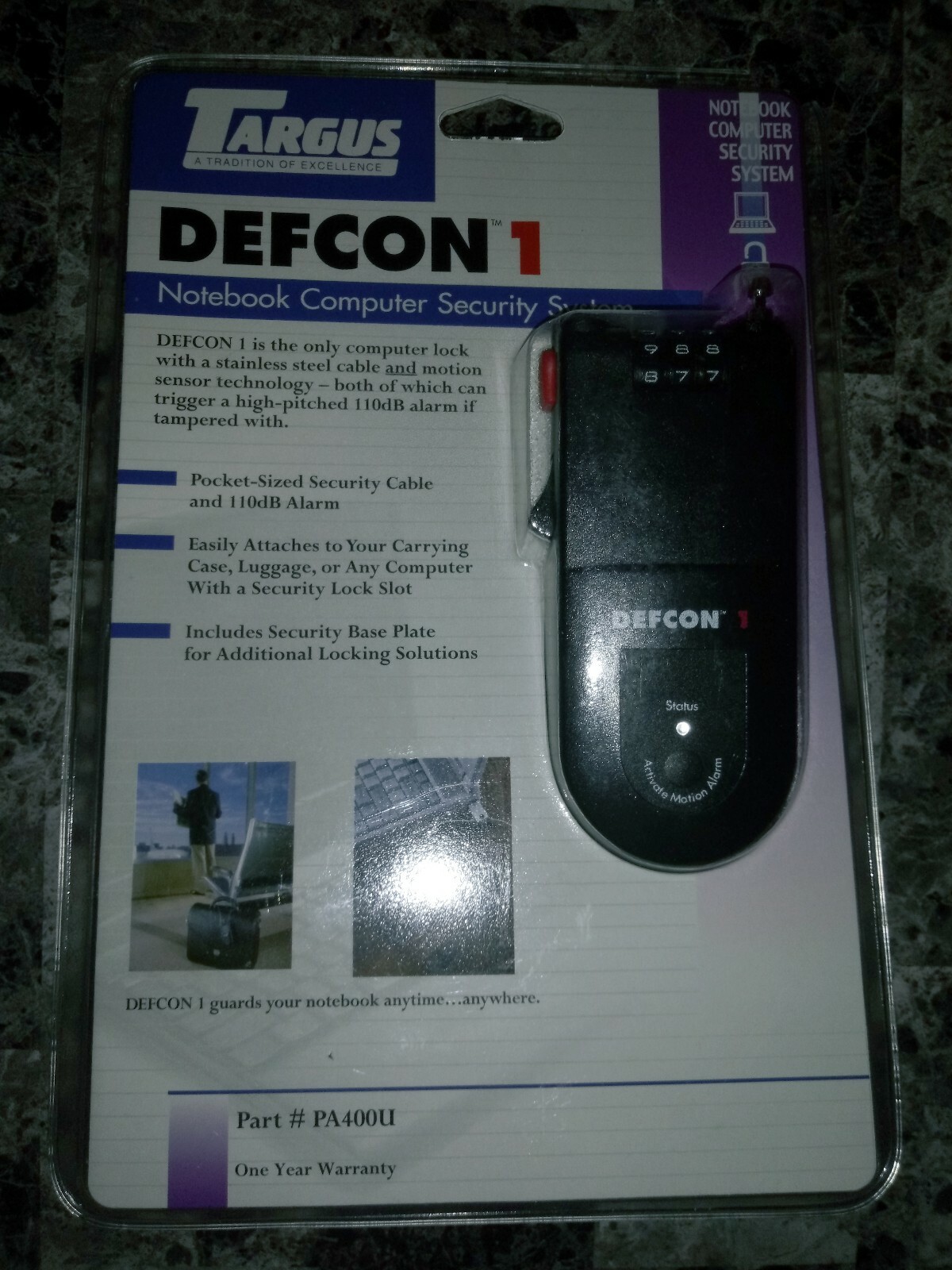 Targus PA400U Defcon 1 Notebook Computer Security System - New