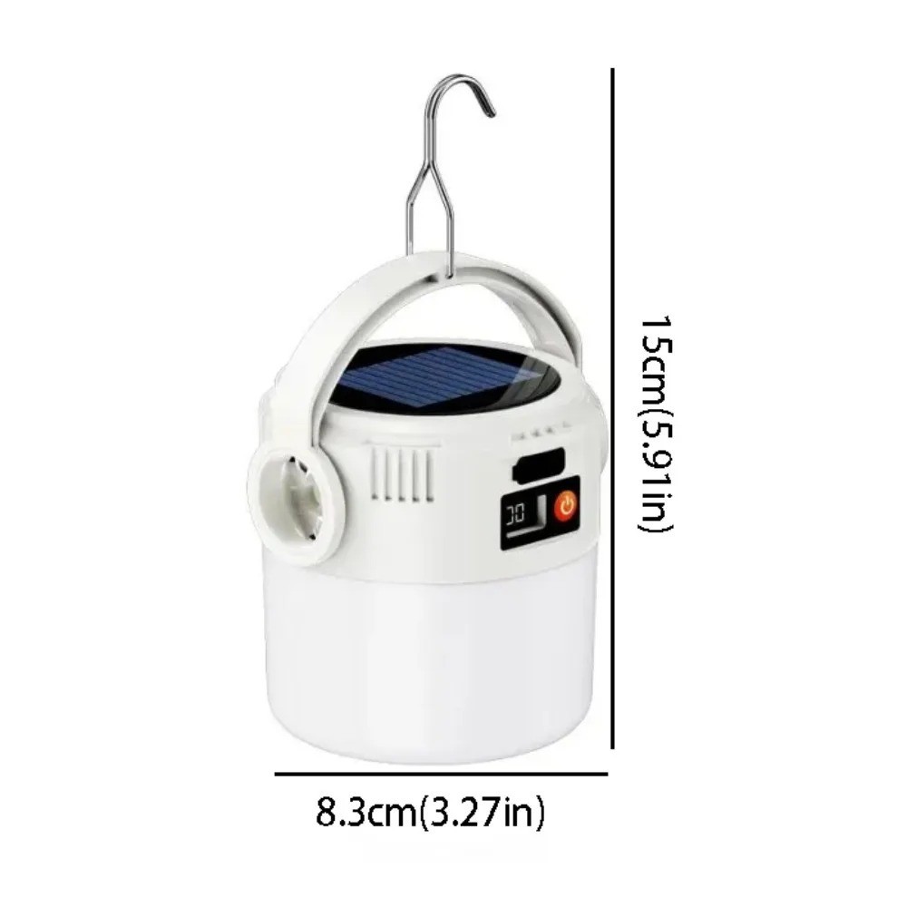 Solar Portable Rechargeable LED Camping Lantern Flashlight Lamp USB Rechargeable