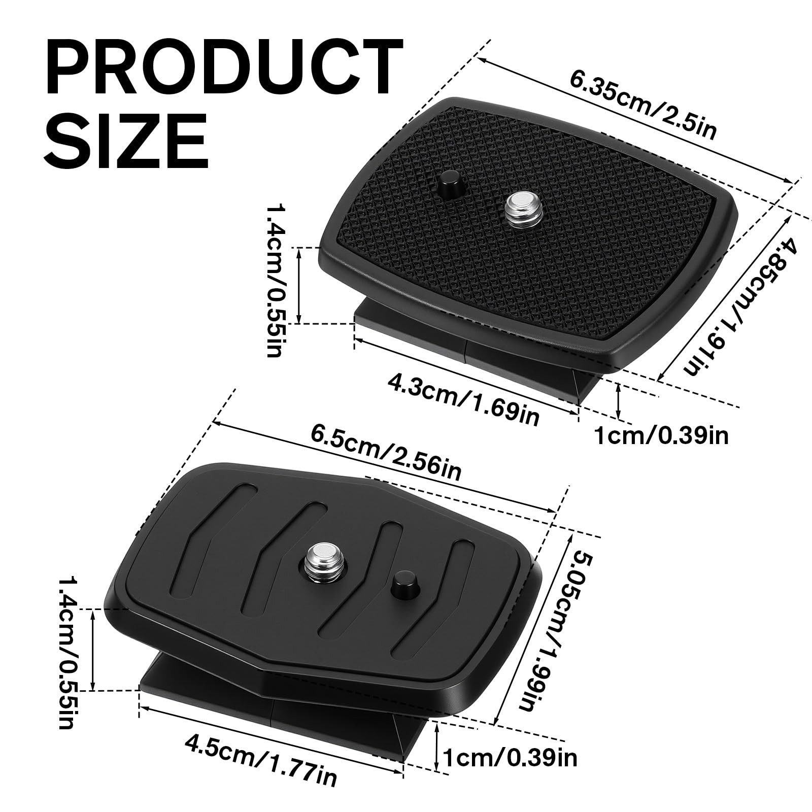 Tripod Quick Release Plate Camera Mounting Adapter 2 Pack 43mm And 45mm Mount