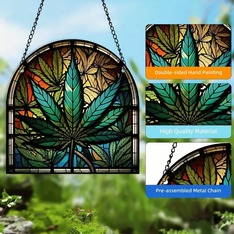 Unique Cannabis Leaf Suncatcher Window Hangings