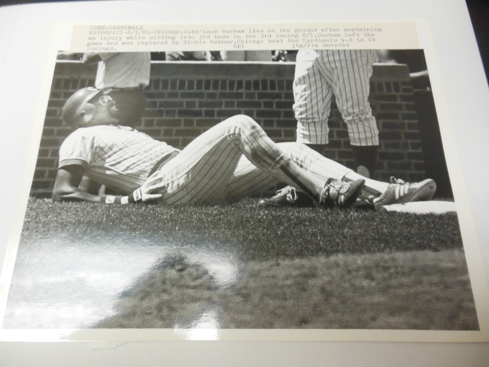 1985 CHICAGO CUBS V ST LOUIS CARDINALS MLB BASEBALL UPI PICTURE AUTHENTIC DURHAM