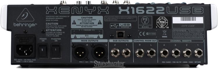 Behringer Xenyx X1622USB Mixer with USB and Effects
