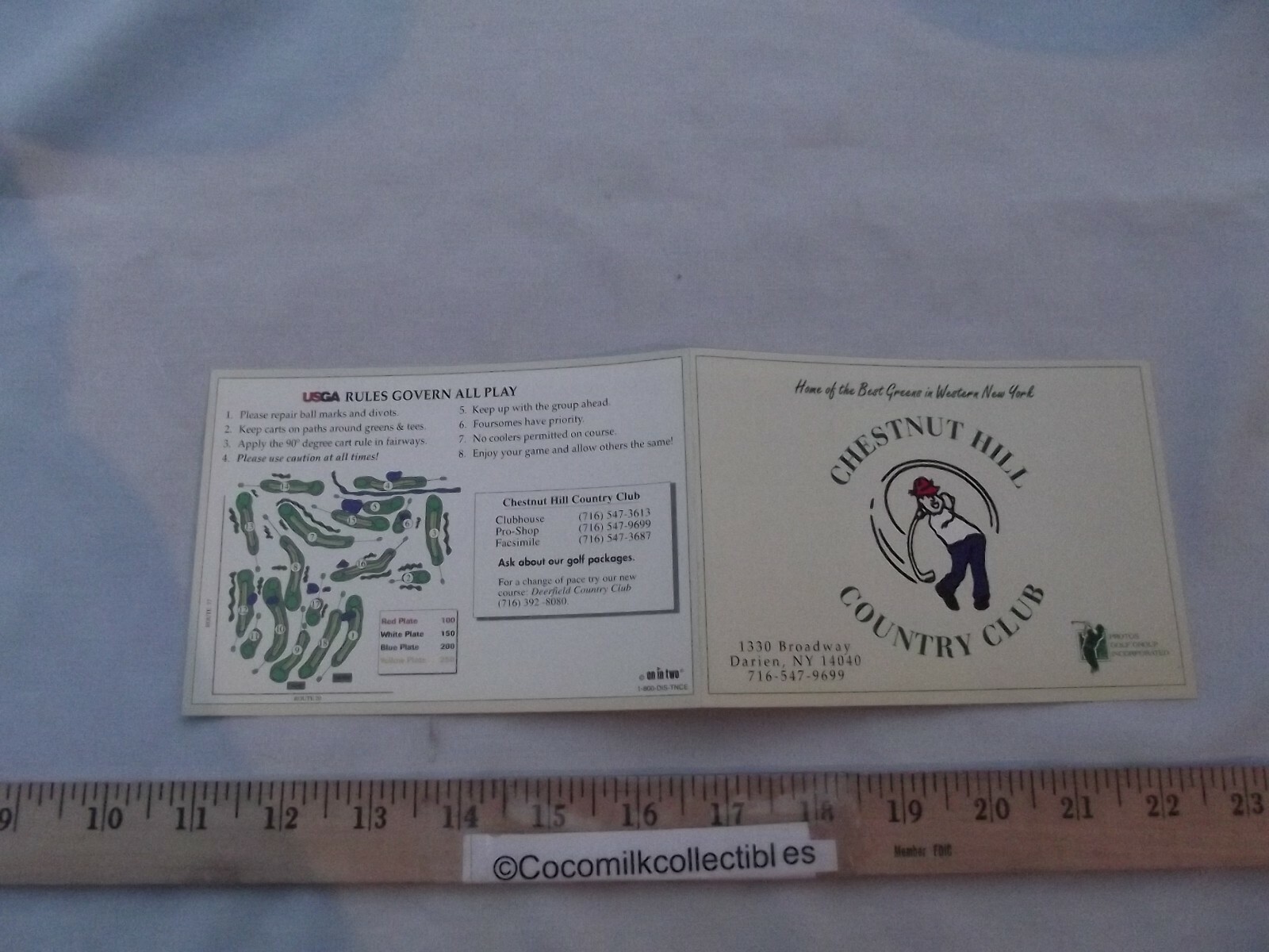 Vintage Unused Scorecard Chestnut Hill Country Club CC Darien NY 1330 Broadway
