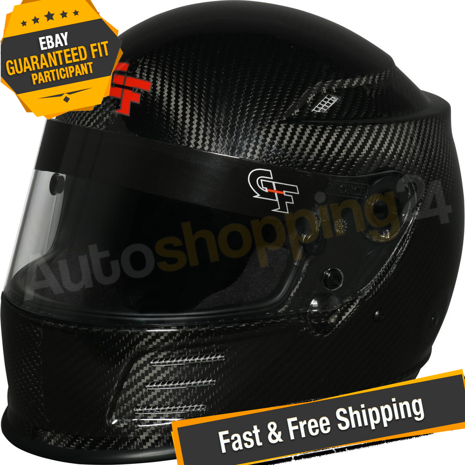 G-Force Racing Gear 13006MEDBK Revo 2021 Full Face Carbon Fiber M Racing Helmet