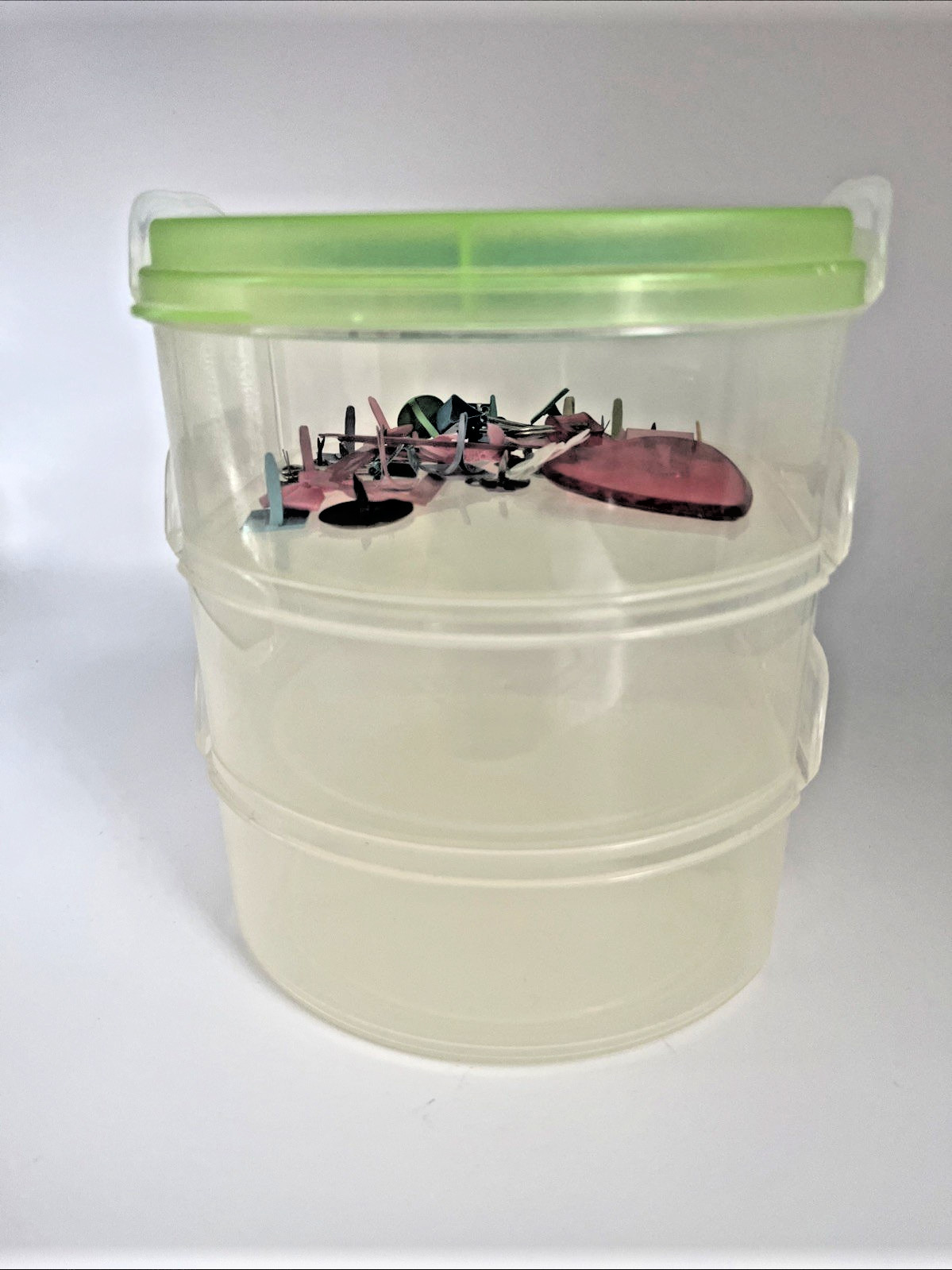 Sterilite Stack & Carry 3- Layer Storage Container Used comes with Craft Items