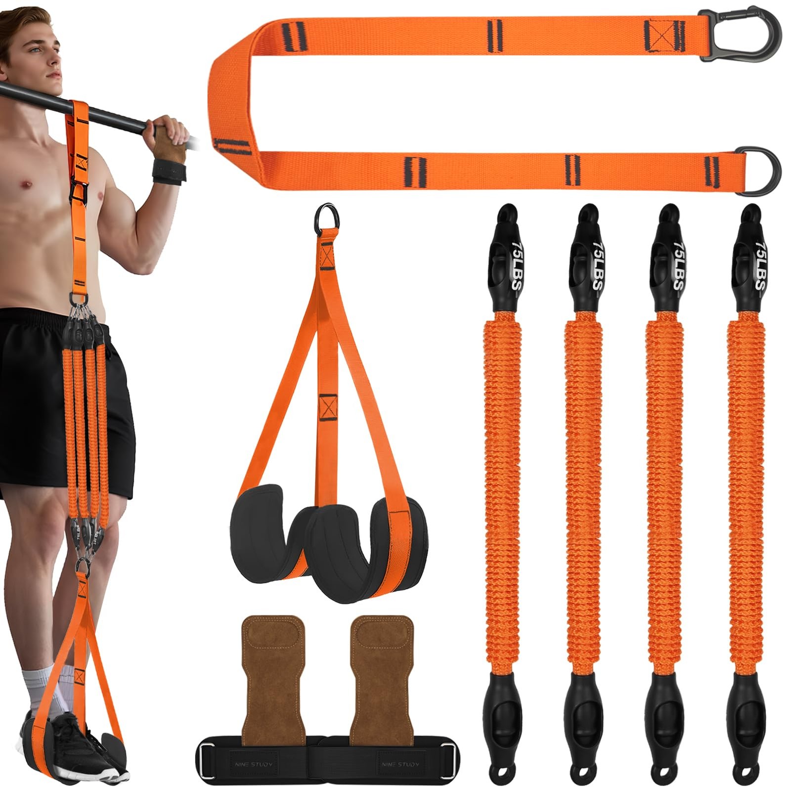 Adjustable Pull Up Assistance Bands 350lb Heavy Duty Resistance Foot Rest Straps