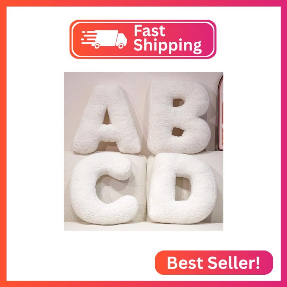 Shapeazy Letter Plush Pillow, Letter Hugging Throw Pillows, Decorative Initial L