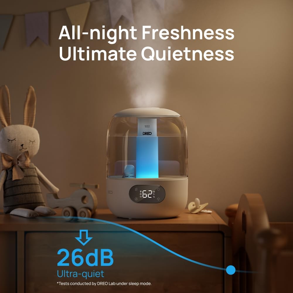 3L Ultrasonic Cool Mist Humidifier for Bedroom 30H Runtime Quiet Aroma Diffuser