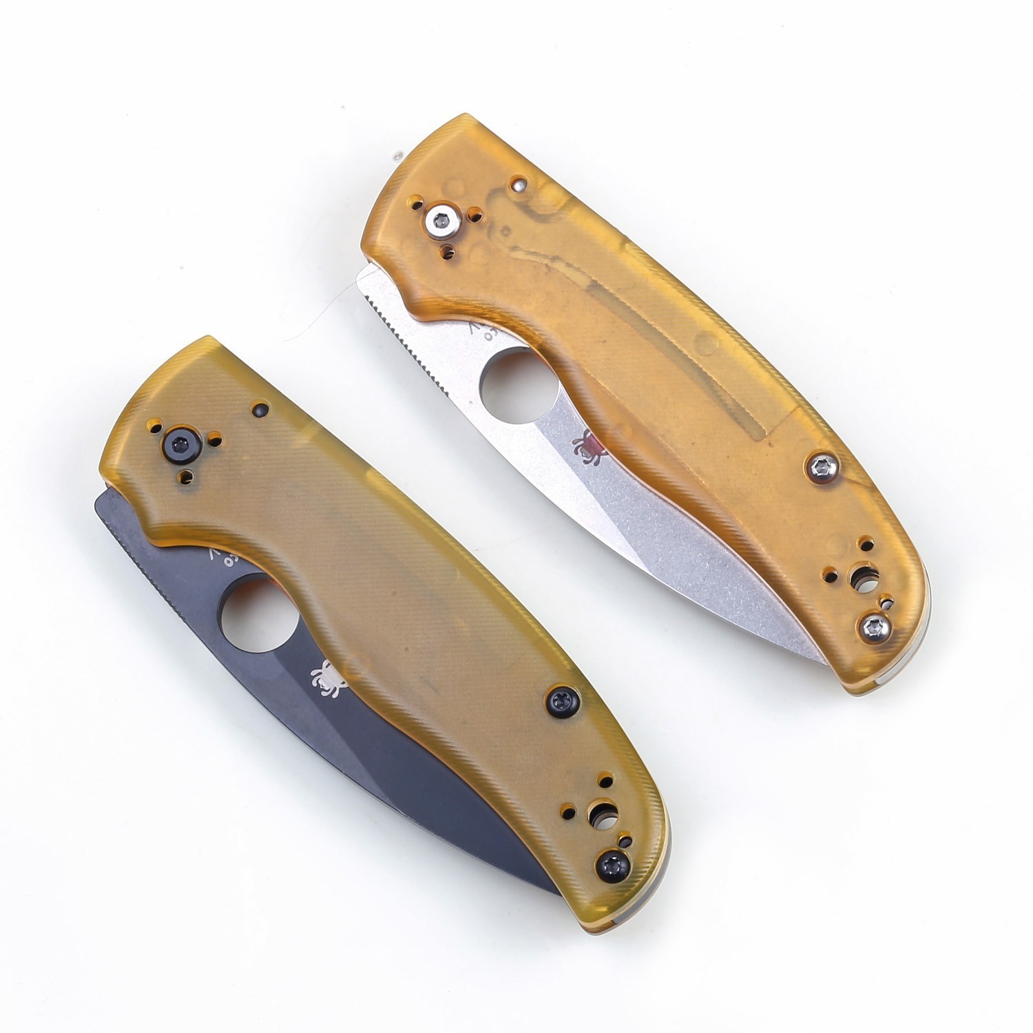 2025 Custom Version Amber PEI Handle Lock Back Pocket Tactical Knife Shaman C229