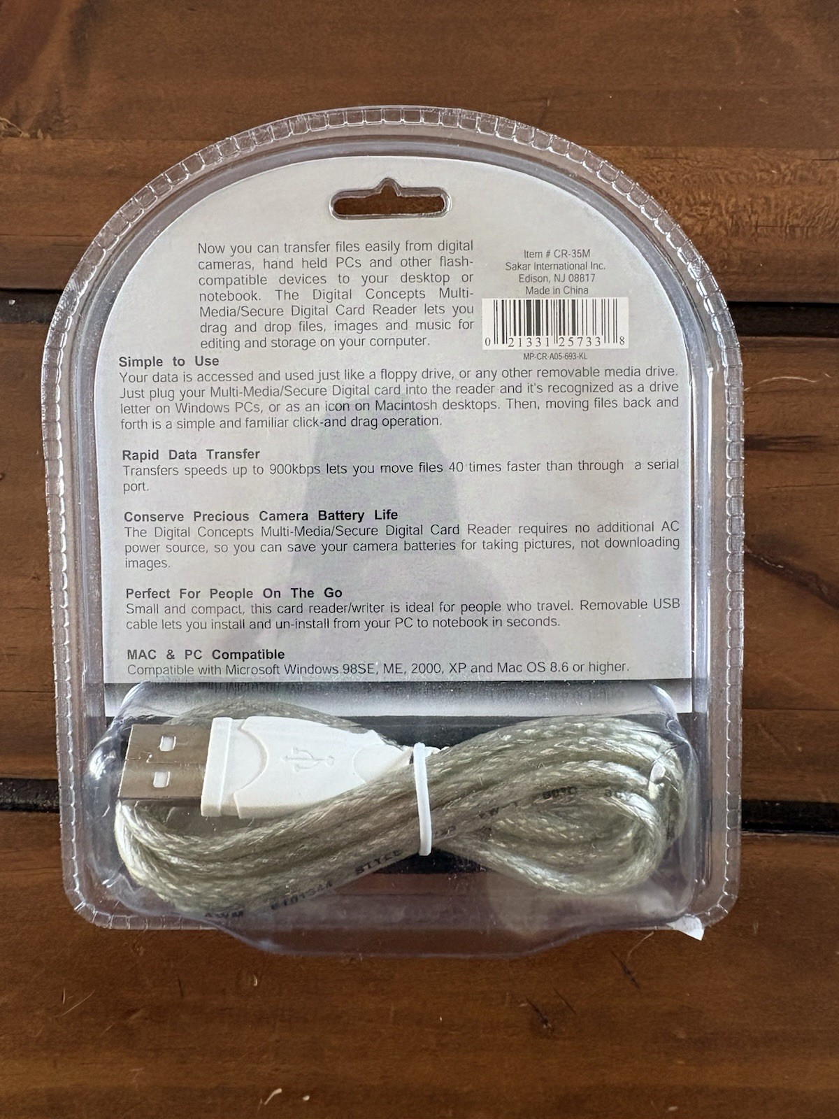 Secure Digital Camera Multi Media Card Reader/Writer with USB Cable New 🆕