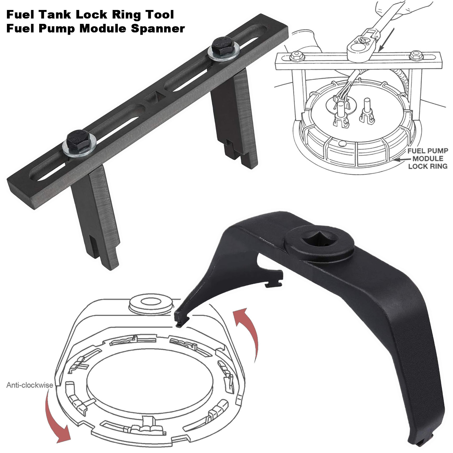 6599 Fuel Tank Lock Ring Fuel Pump Removal Install Tool for Ford Dodge Chrsyler