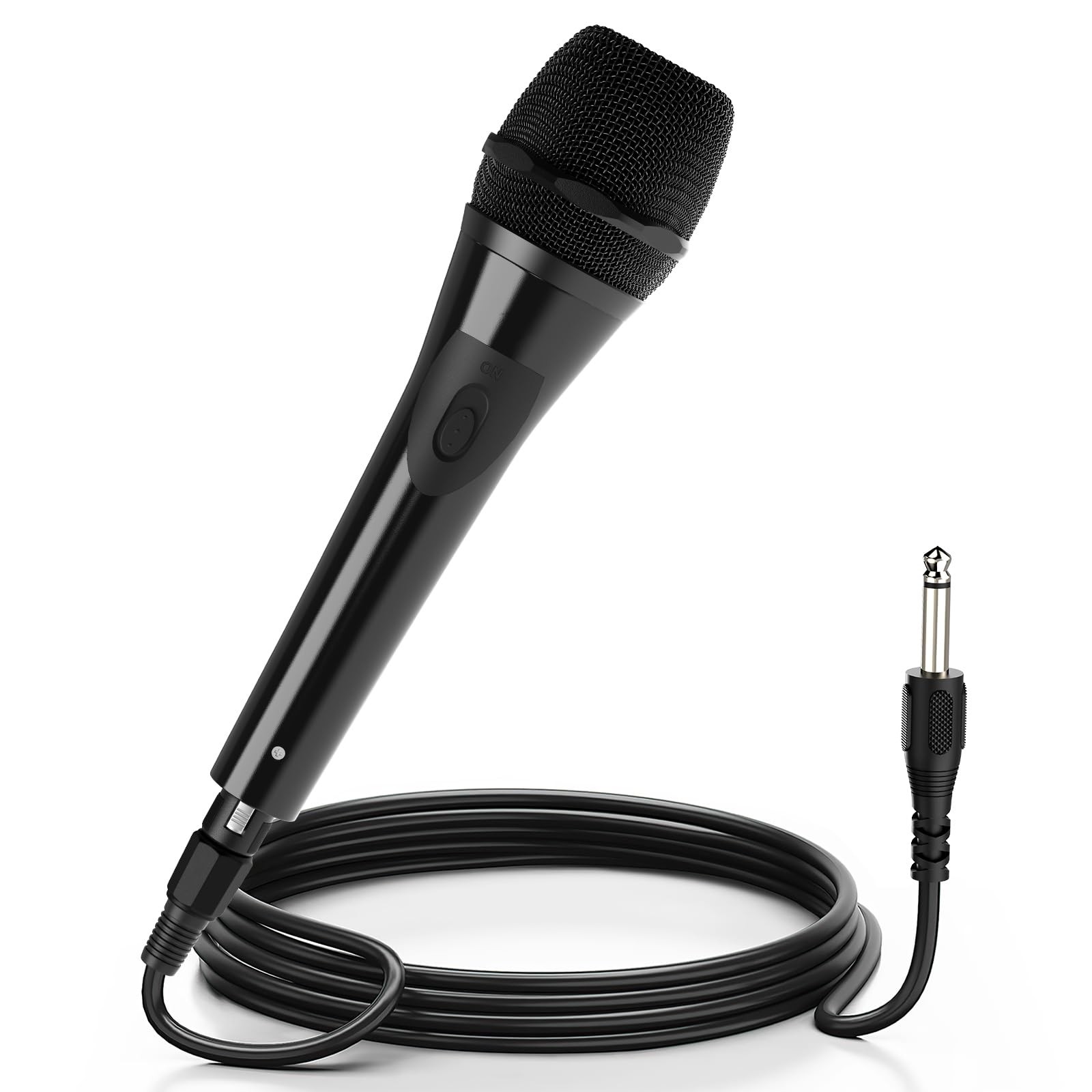 Dynamic Wired Microphone, 6.35mm Cardioid Karaoke Mic for Professional Settin...
