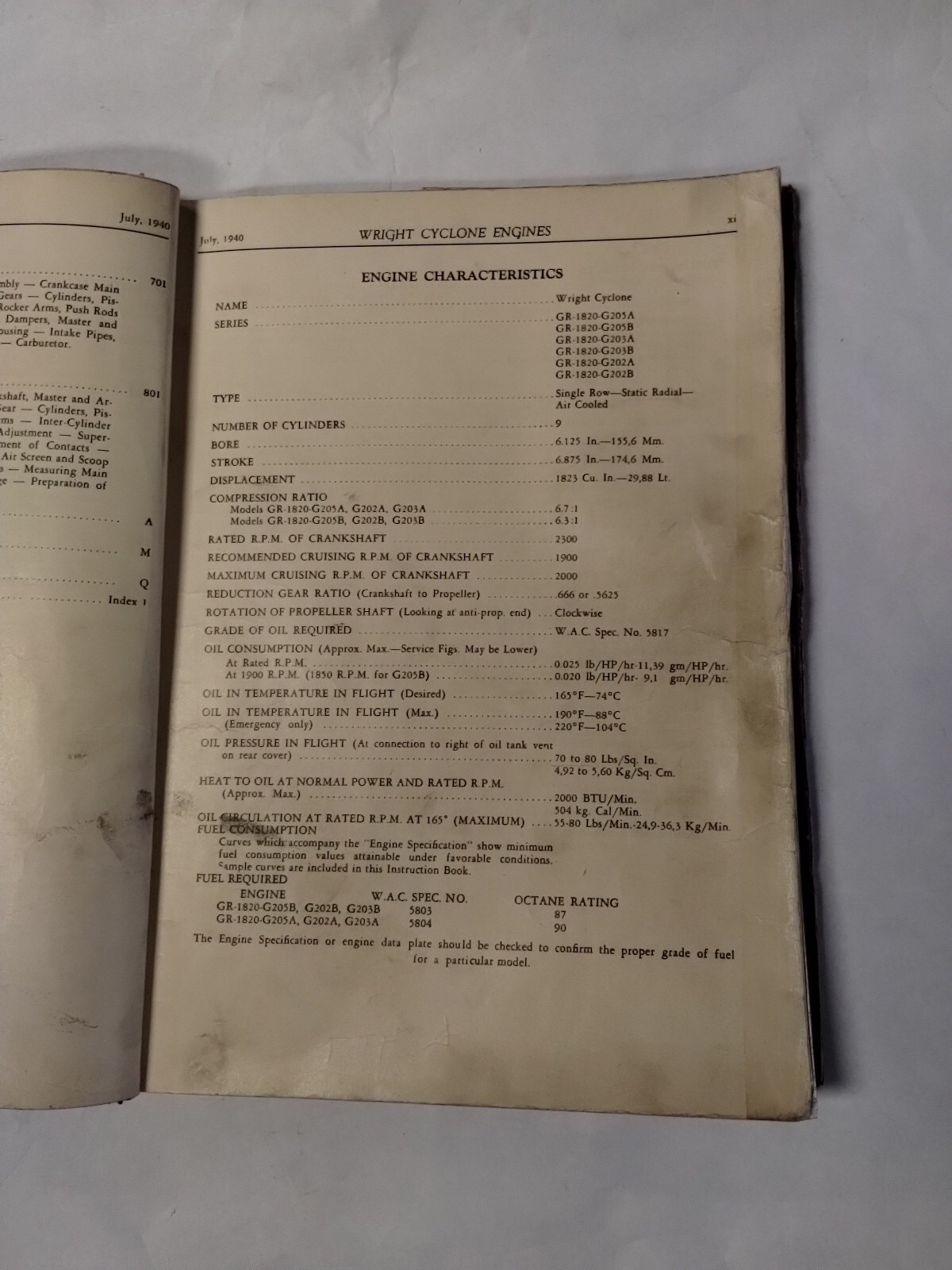 Wright Cyclone 9 Model GR-1820-G200 Installation Operation Maintenance Original