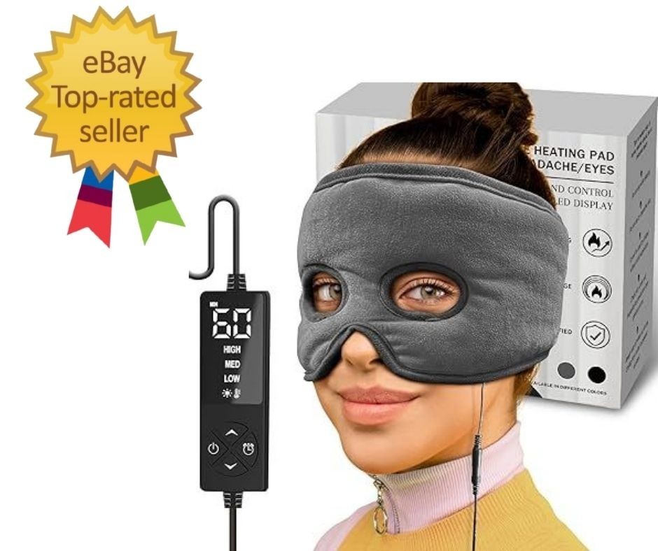 Sinus Relief Mask Moist Heat with 3 Temp Settings, Ex-Large Headache Mask Electr