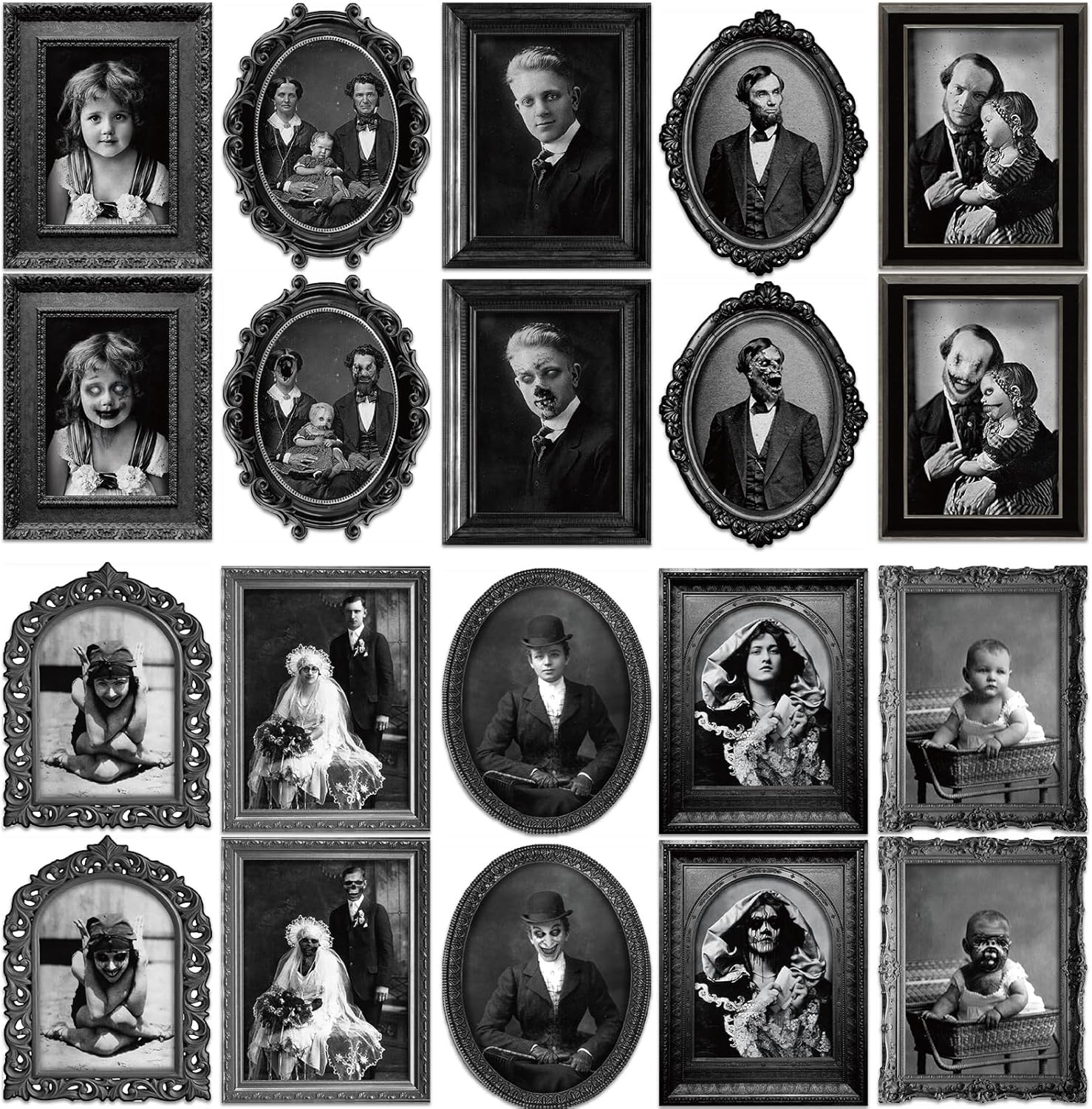 10 PCS Halloween 3D Changing Face Moving Picture Gothic Mansion Portrait Horror