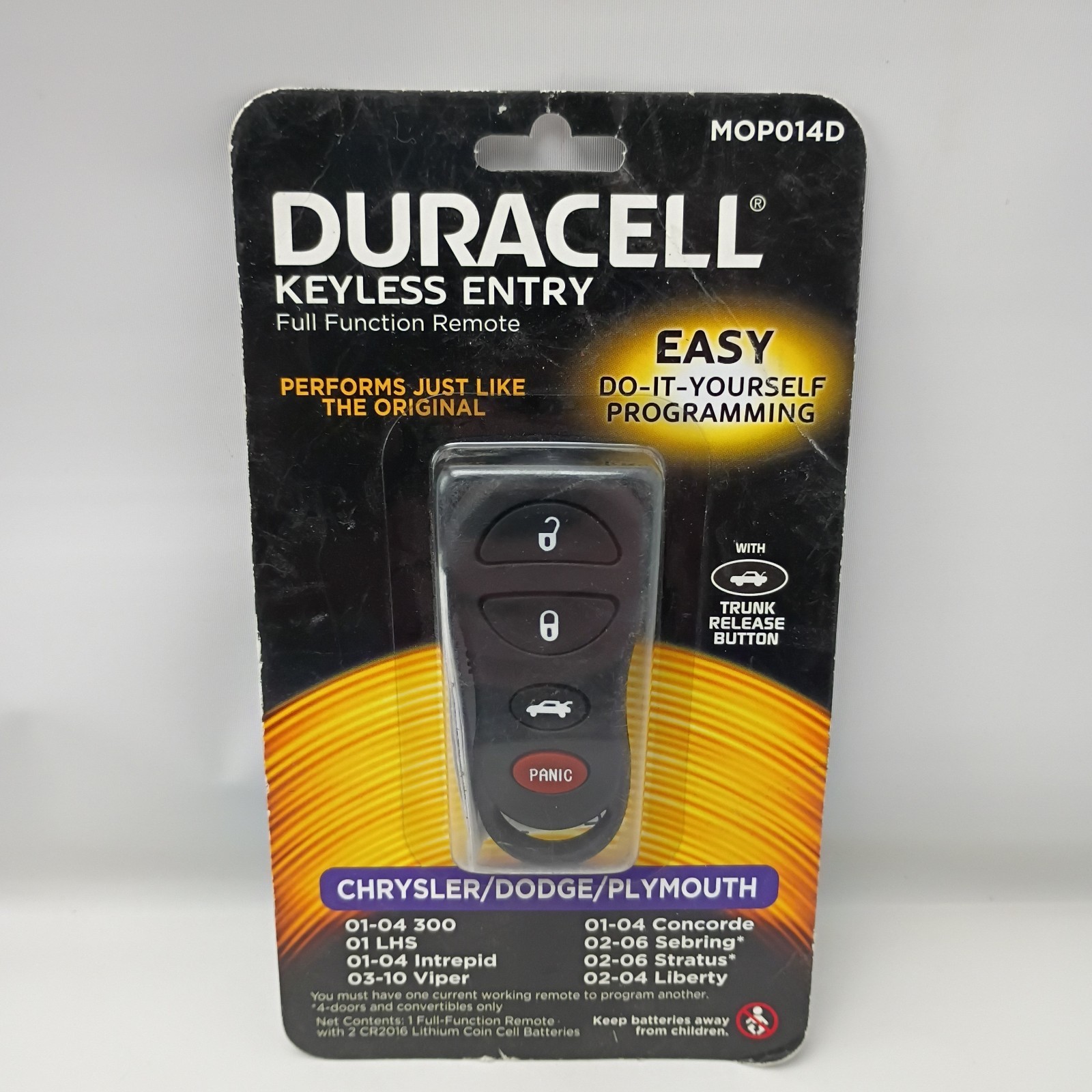 Duracell Keyless Entry Chrysler Dodge Plymouth Remote MOP014D