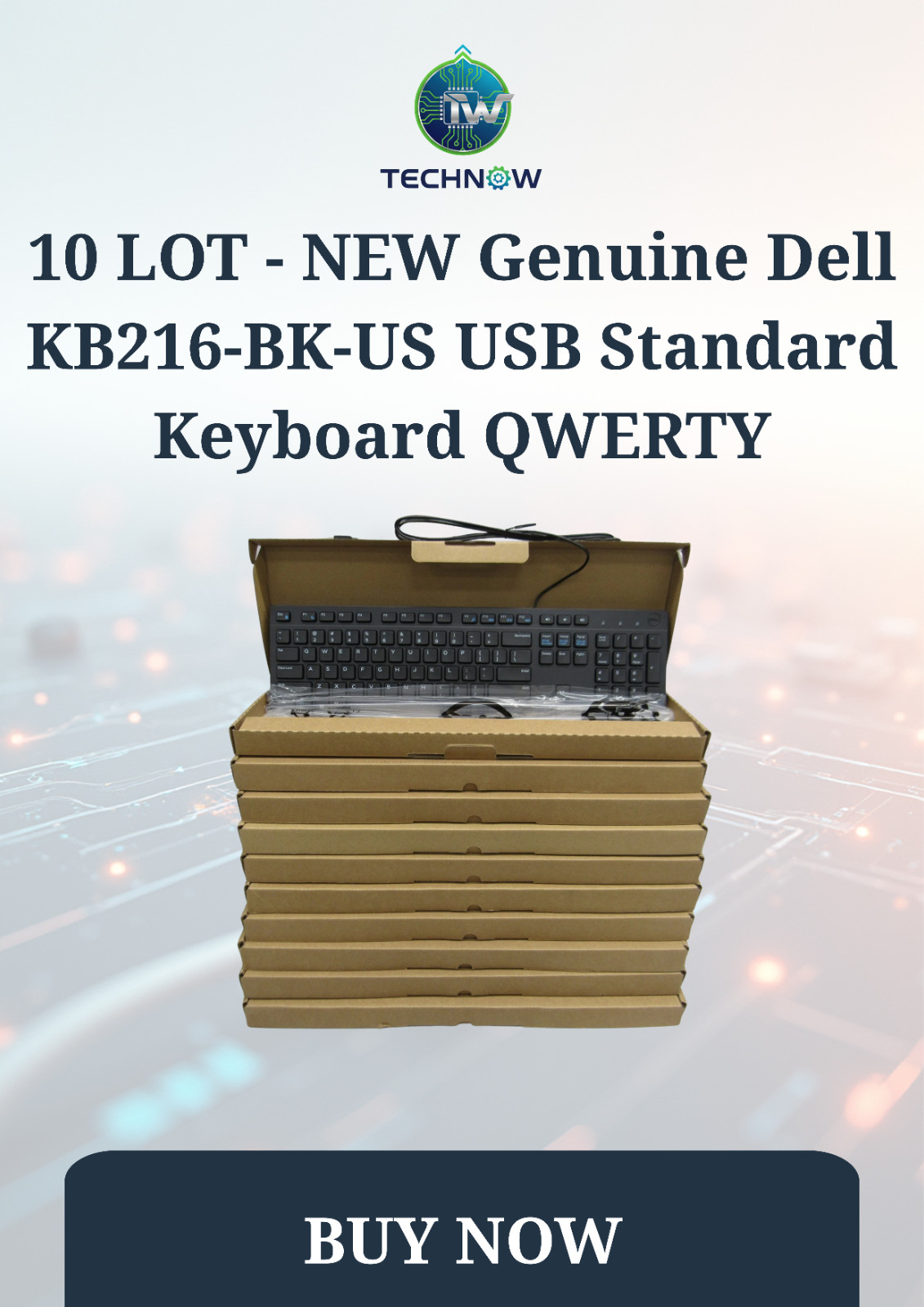10 LOT - NEW Genuine Dell KB216-BK-US USB Standard Keyboard QWERTY 0006HY KB216P