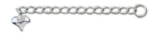 Sterling Silver 2 Inch Extender 5mm Split Ring & Puff Heart Pendant