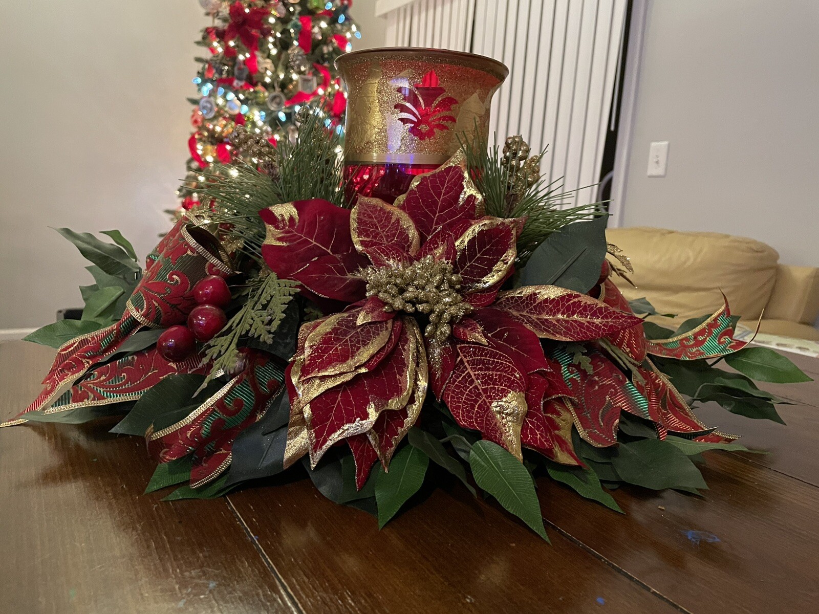Christmas Candle Holder Table Centerpiese