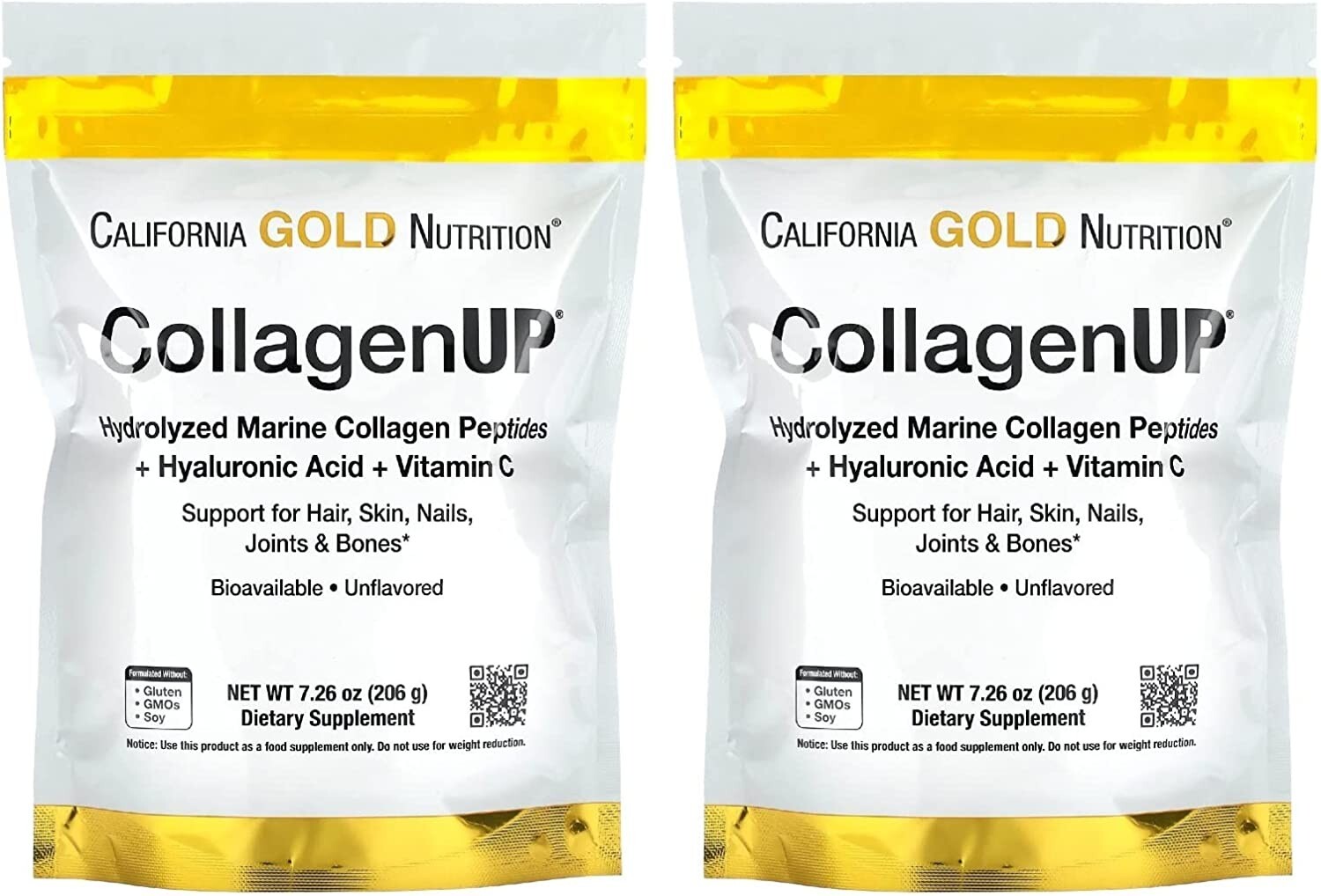 California Gold Nutrition, Collagen UP 5000, Marine Collagen ,206g, Pack of 2