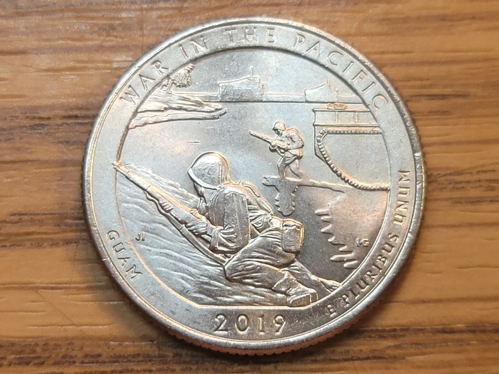 2019 p War in The Pacific. ATB Quarter with Die Chips.