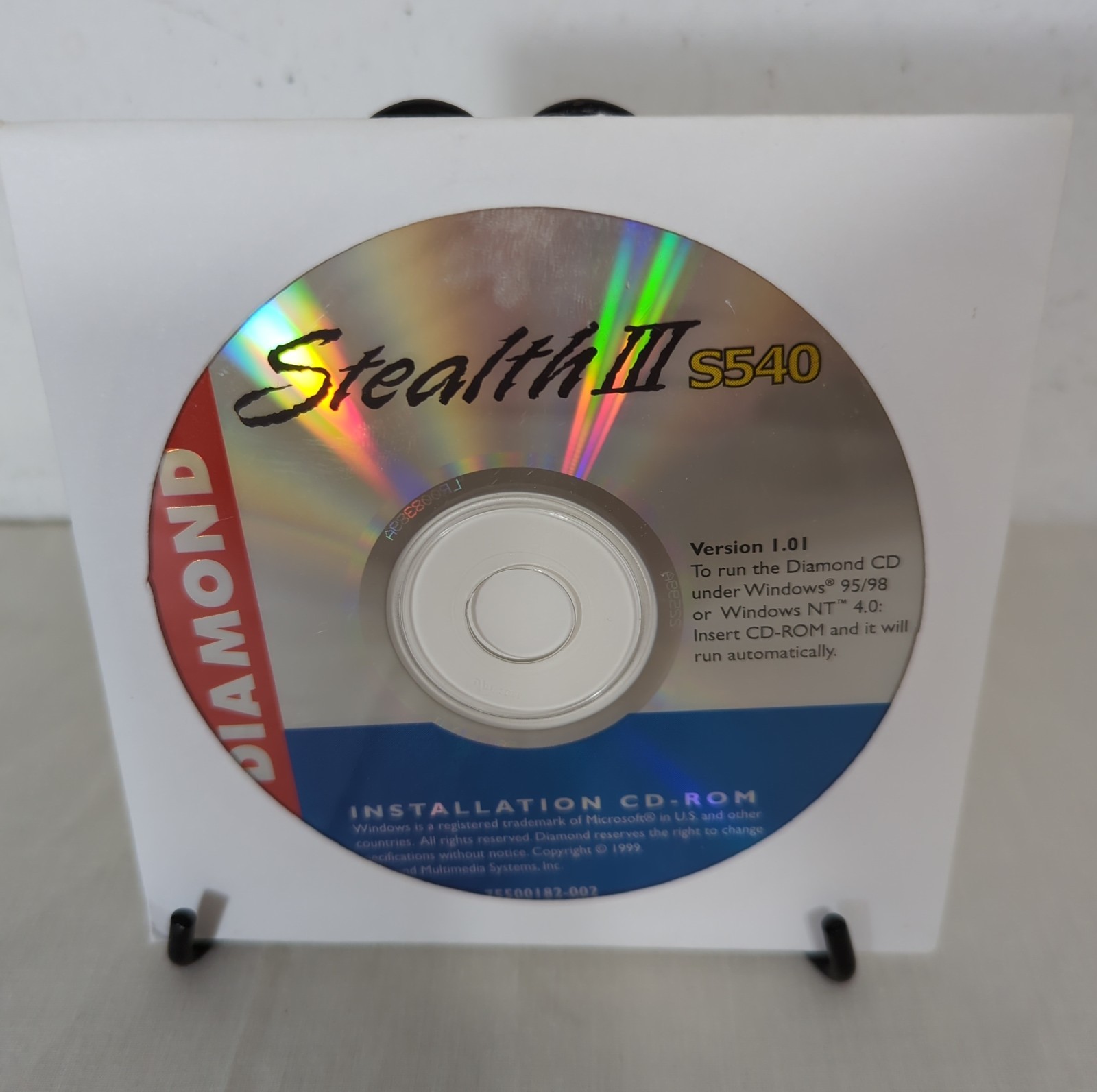 Diamond Stealth III S540 Version 1.01 Windows 9 I5/98 or NT Installation CD ONLY