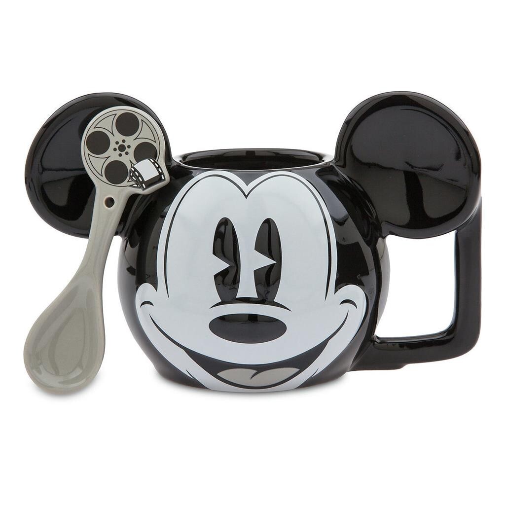 New Disney Mickey Mouse Mug and Spoon Set Dimensional Surface 3D Clapboard Film