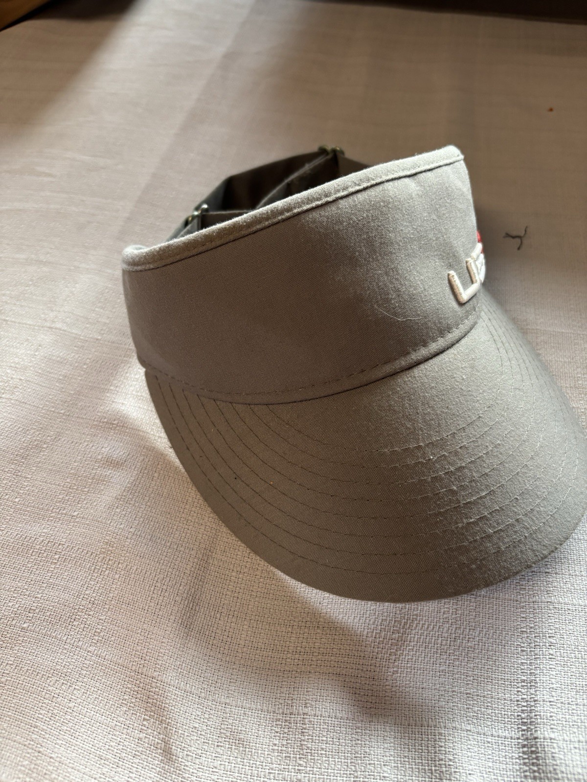 New Era Golf Visor USA Logo Embroidered Solid Gray Adjustable Unisex