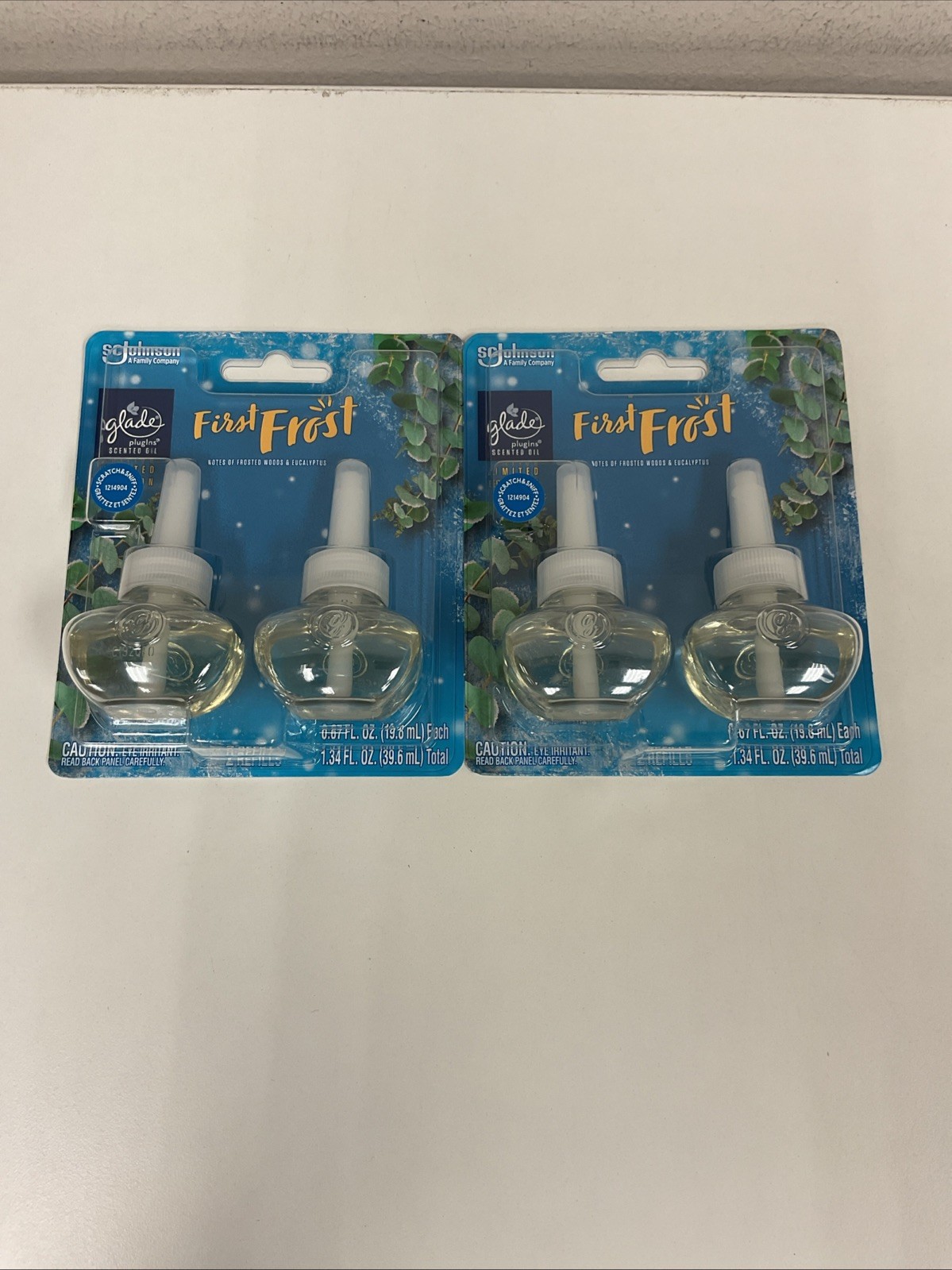 First Frost  Glade Plugins Scented Oil Refills Limited Edition- Lot Of 2