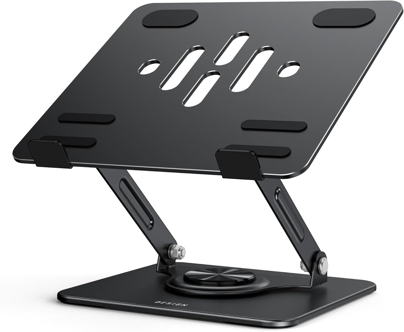 Laptop Stand with Adjustable Height, 360 Degree Rotating Base, Ergonomic