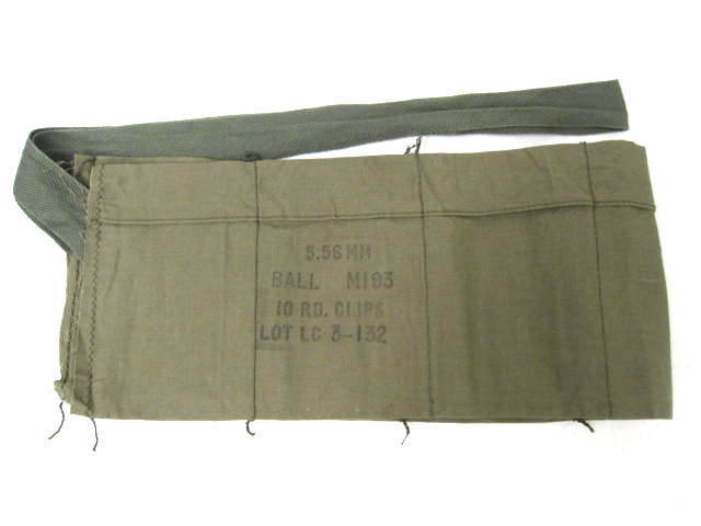 Vietnam Era Cloth Bandolier for 5.56mm M193 7-Pocket Dated Early to Mid 1970's