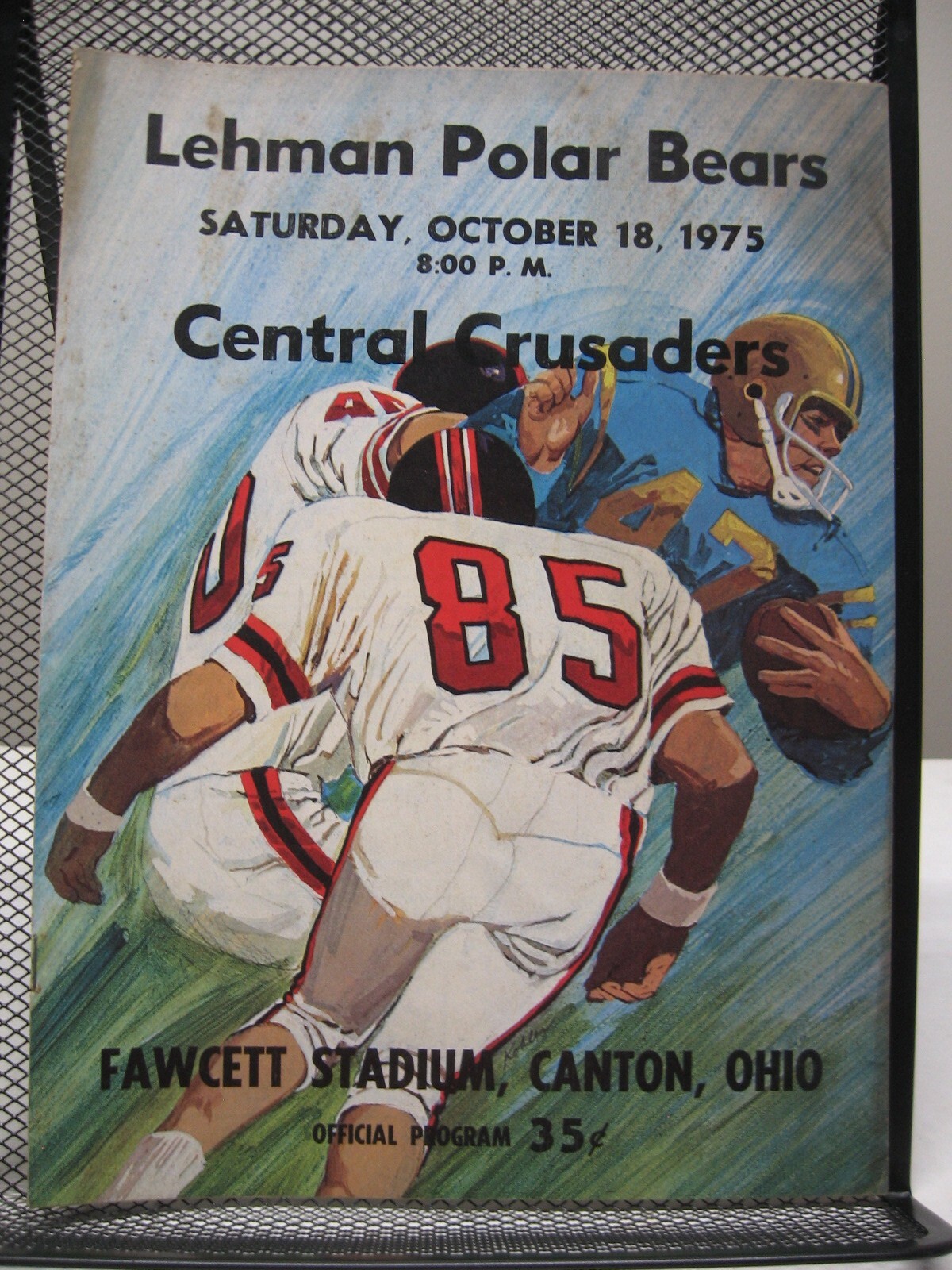 1975 Football Program Lehman Polar Bears vs Central Crusaders Fawcett Stadium